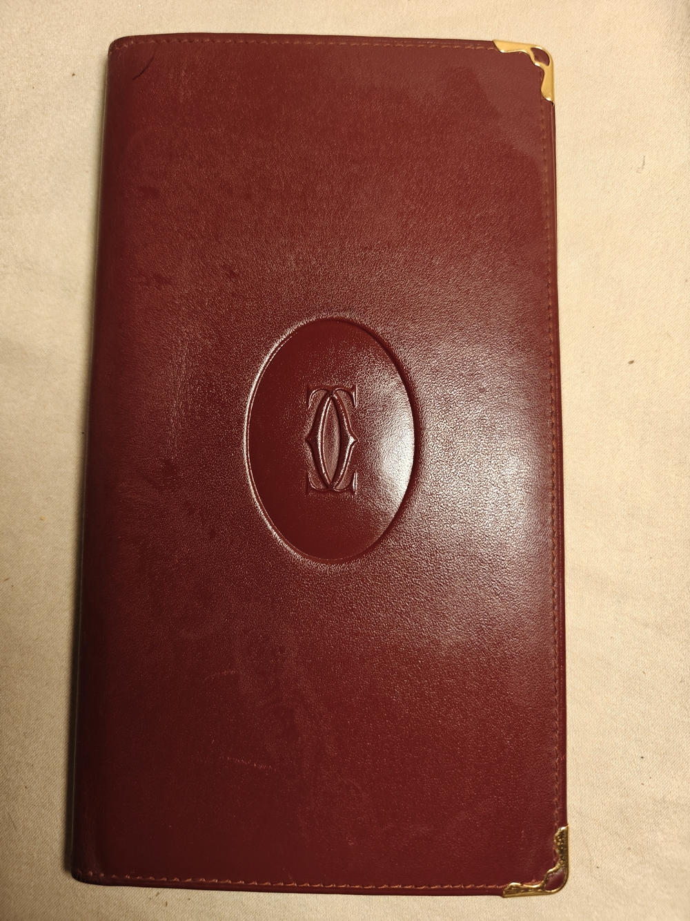 Cartier Leather Long Wallet/Checkbook/Passport Cover